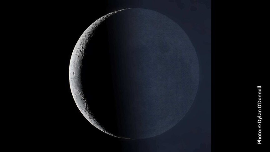 Crescent moon and Earthshine
