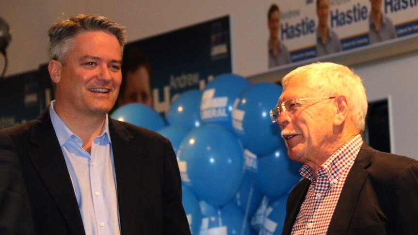 Finance Minister Mathias Cormann with former state minister Norman Moore