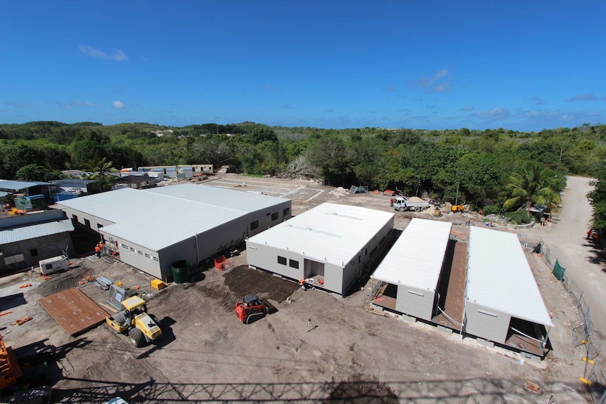 Construction at the immigration detention centre on Nauru on August 14, 2013