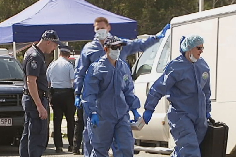 Forensic investigators at house at Kedron in Brisbane where a six-year-old girl was found dead