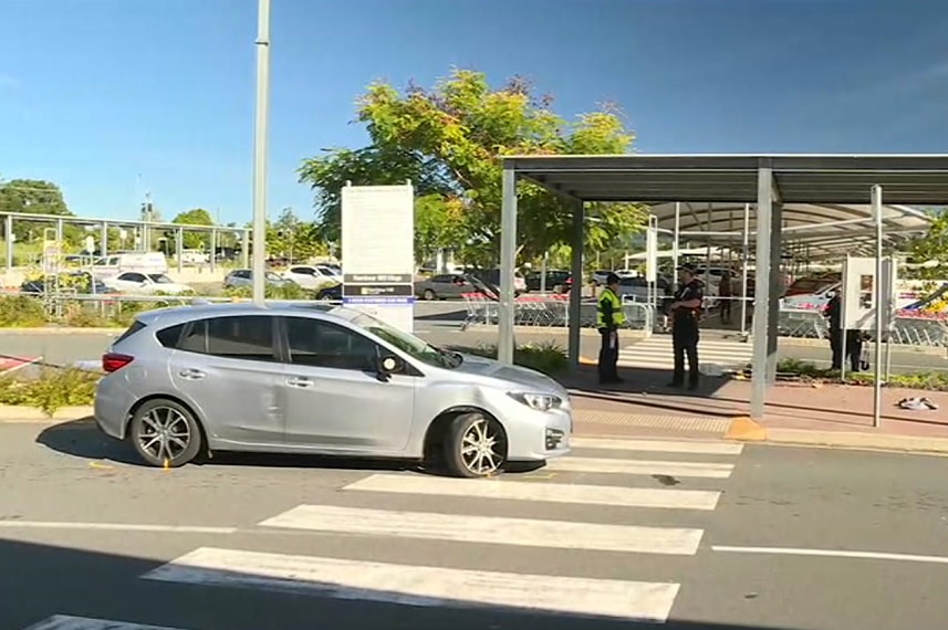 The silver hatchback that police say reversed into a mother and her two daughters at a Nambour carpark.