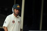 Falling short ... Ponting played a role in two half-century partnerships before departing for 77.
