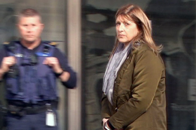 Margaret Jarvie, a former Jetstar manager, leaves an IBAC hearing in Melbourne.