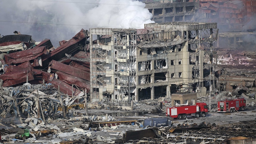 Site of the explosions in Tianjin, China