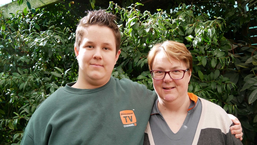 Sam Edmends and his mum Jodie Edmends at their house in Wendouree.