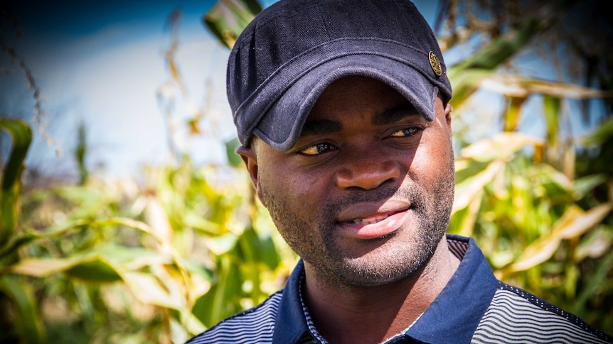 John Niyera stands in the maize crop