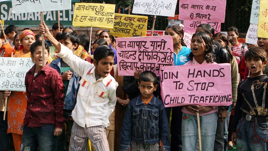 Indians protest against child trafficking