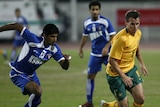 Frustrating draw: Luke Wilkshire put Australia ahead in the fourth minute of the match.