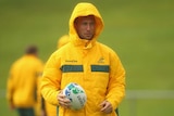 Cooper warms up at Wallabies training in Wellington