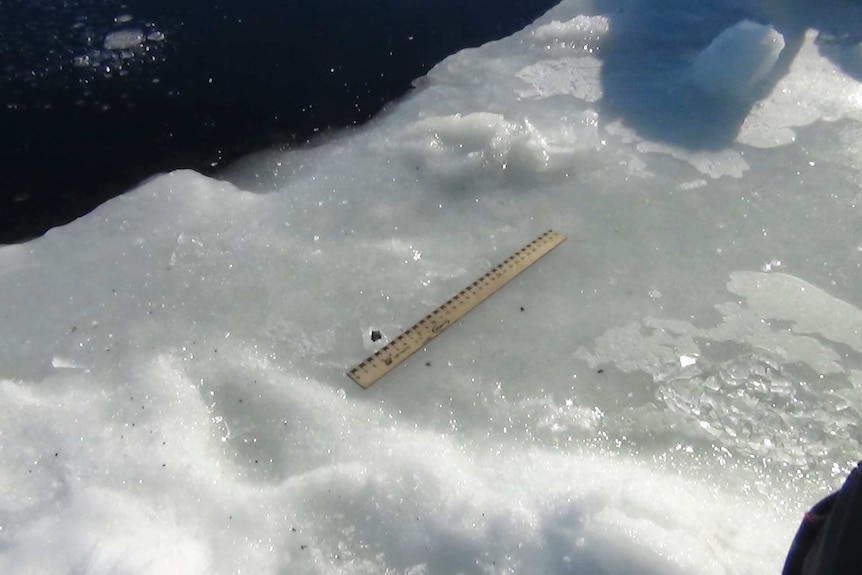 Fragments of Russian meteor rest on ice