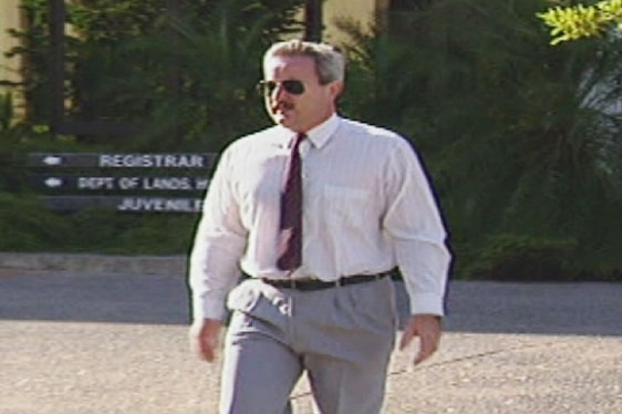 Former school music teacher Gregory Robert Knight leaving court in Darwin in 1994