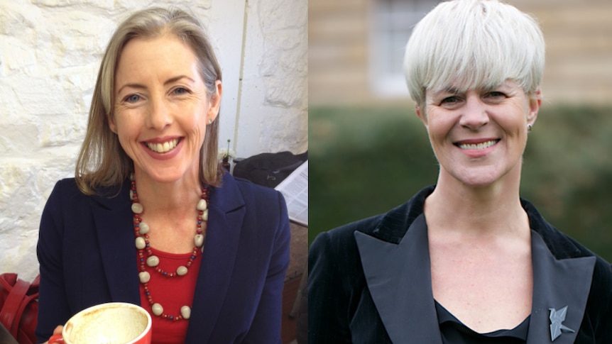 A composite image of Tasmanian Greens candidates Rosalie Woodruff and Andrea Dawkins