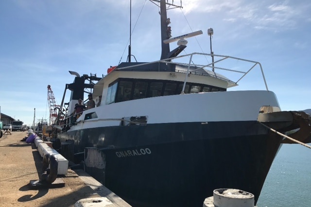 Prawn trawler F.V Gnarloo docked in Trinintry Wharf in Carins.