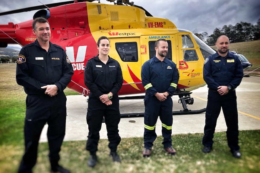Constable Andrew Oakden, First Class Constable Ingrid Pajak, Flight Paramedic Andy Summers and Pilot Mark Allen, 17th July 2019