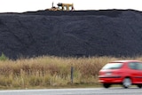 Stockpiles of coal at Acland.