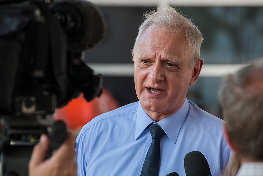 Dr Len Notaras, CEO of the Northern Territory Department of Health, at the Royal Darwin Hospital parking announcement.