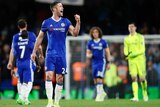 Gary Cahill celebrates Chelsea's Premier League win over Manchester City at Stamford Bridge.