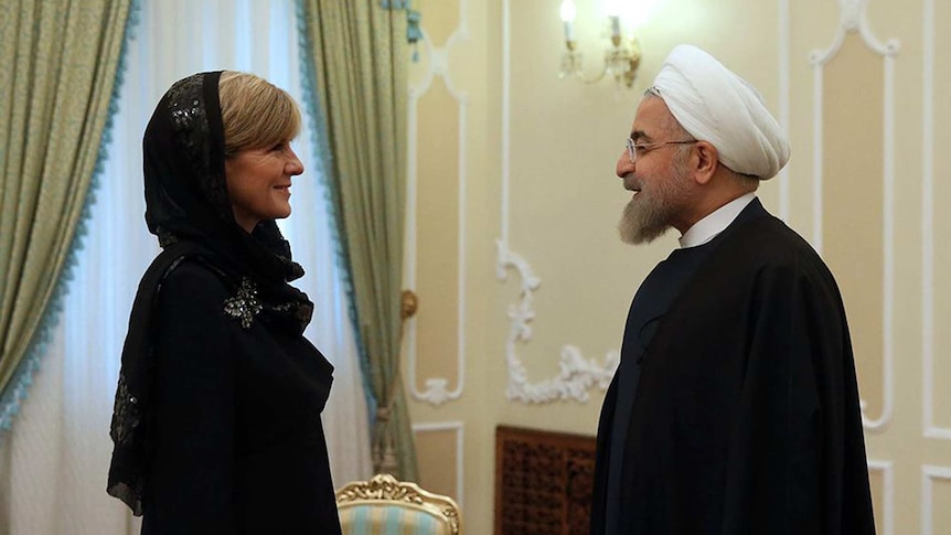 Julie Bishop meets with Iran's president Hassan Rouhani