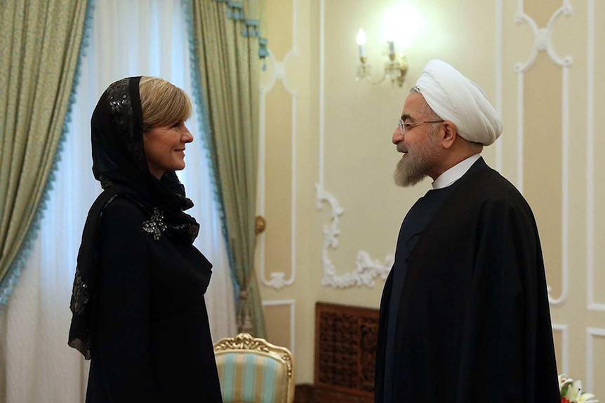 Julie Bishop meets with Iran's president Hassan Rouhani
