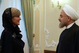 Julie Bishop meets with Iran's president Hassan Rouhani