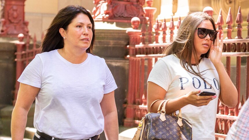 Roberta Williams and Dhakota arrive at the Supreme Court building in Melbourne.