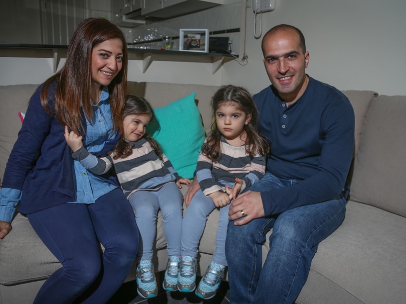 Juan and Lara Hakim with their twin daughters Clara and Rita
