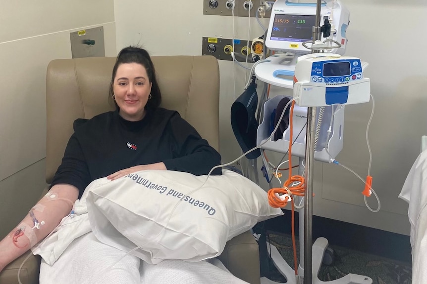 Kelsie Dummètt, 26, receiving treatment for a debilitating auto-immune condition.