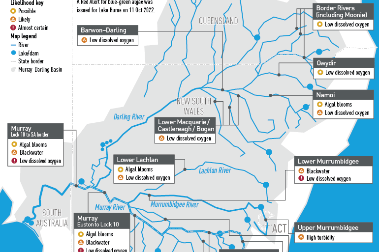 MDBA water quality threats map