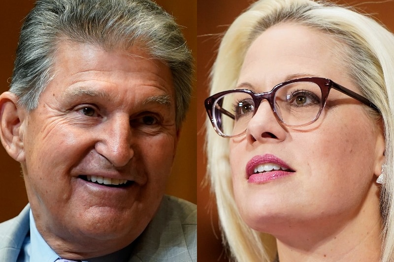 Democratic senators Joe Manchin and Krysten Sinema.