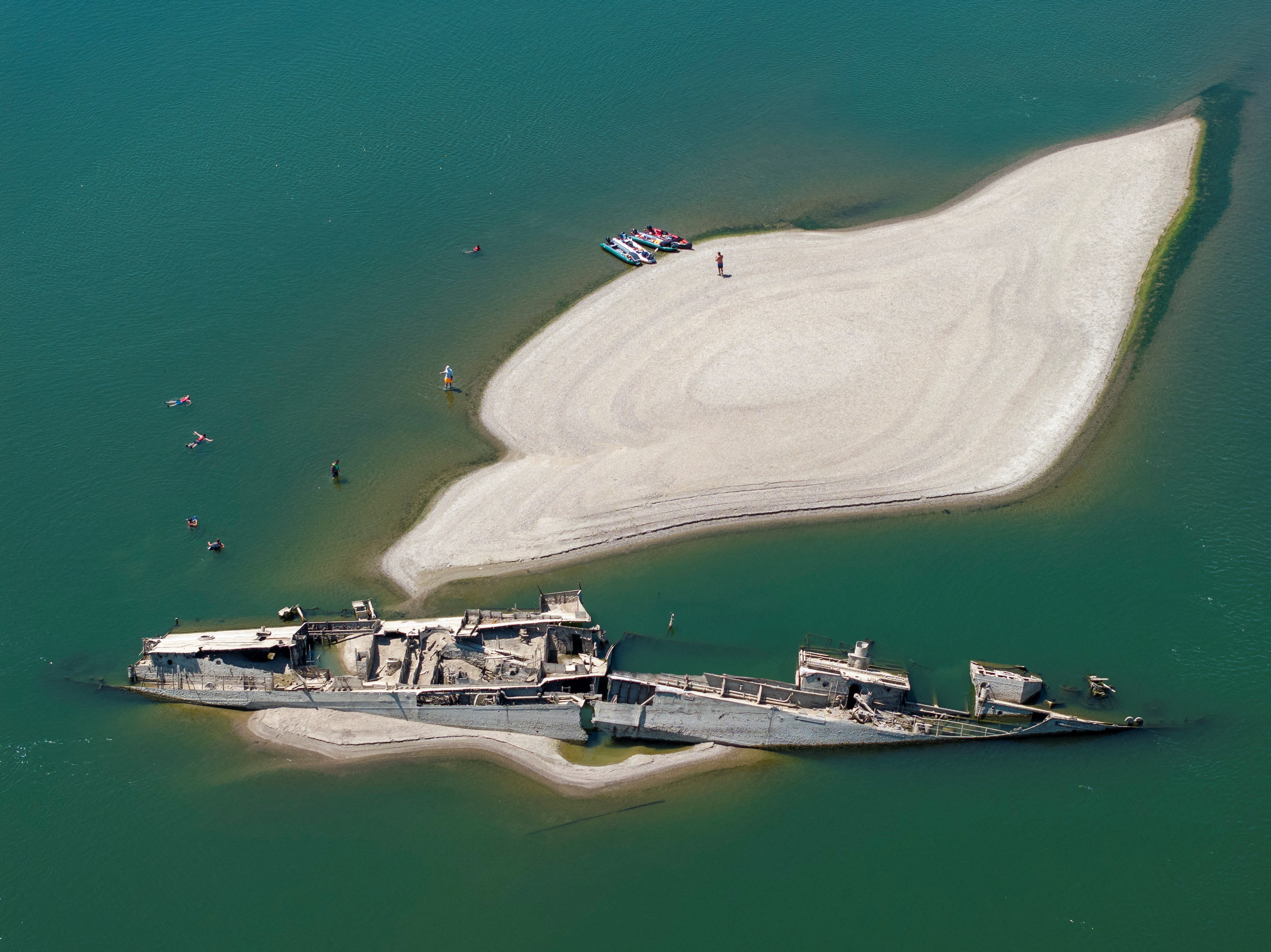 World War II Nazi ships appear as Danube river dries up
