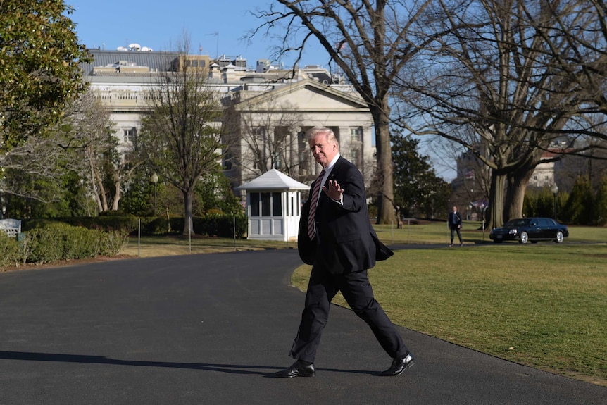 Donald Trump on the White House lawn