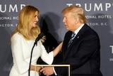 Donald Trump shakes daughter Ivanka's hand