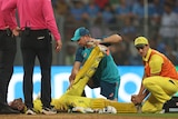 Glenn Maxwell of Australia reacts during the ICC Men's Cricket World Cup.