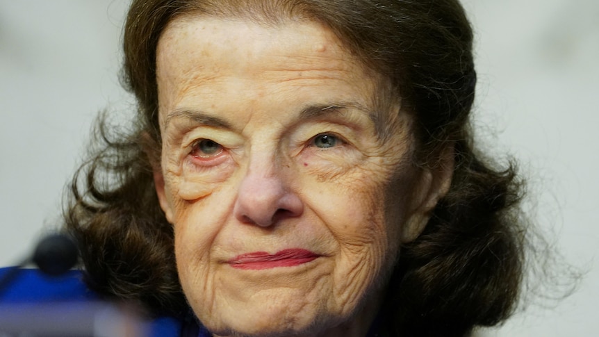 A close-up of Dianne Feinstein.