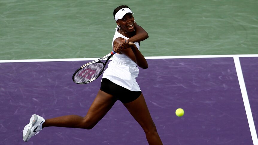 Venus Williams in action in Miami