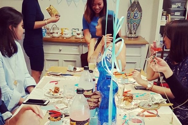 Women attend a jewellery-making hens' party event hosted by Etelage.