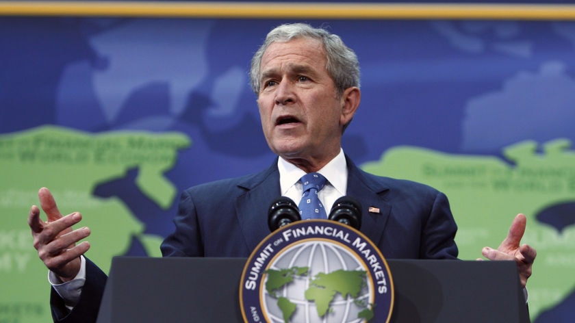 George W Bush hosts G20 crisis meeting