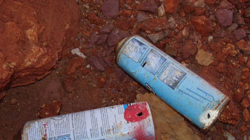 Spray cans used by Wiluna sniffers