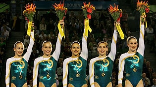 The Australian women claimed gold in the team gymnastics at the Commonwealth Games.