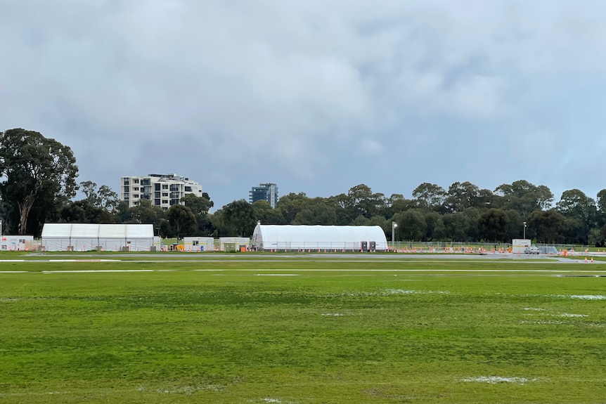 The Victoria Park COVID-19 testing station in Adelaide.