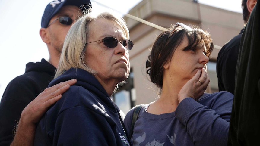 Barbara Welsh watches press conference on Washington state mudslide