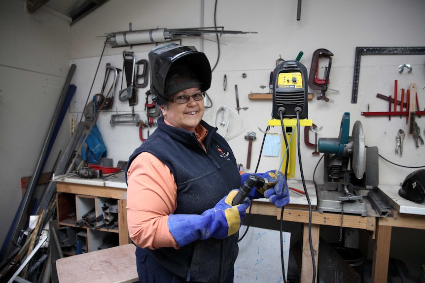 Anne Williams is learning to weld.