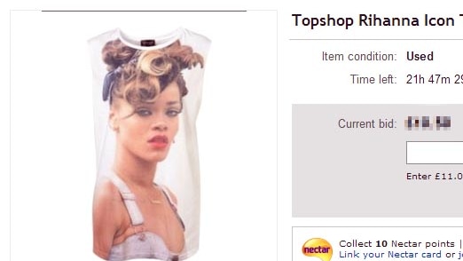 Rihanna Icon Tank Vest being sold on ebay.