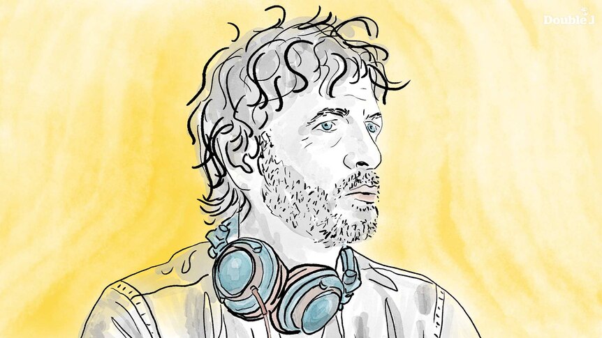An illustrated portrait of Cassius member and French producer, musician and DJ, Philippe Zdar