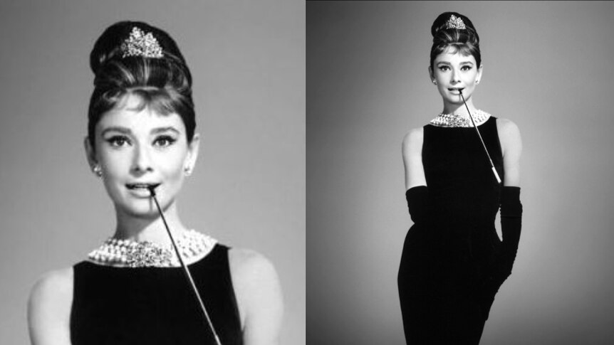 Audrey Hepburn wearing a Givenchy dress.