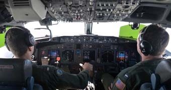 US naval aviators pilot Poseidon plane