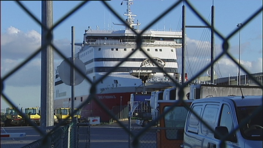 Protest action at Station Pier in Melbourne has delayed loading of the Spirit of Tasmania.
