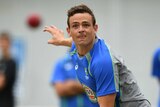 Steve O'Keefe bowls at training