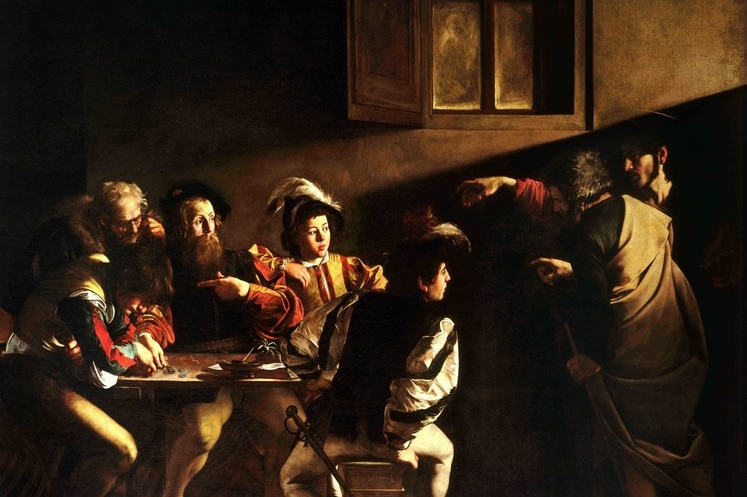 Caravaggio's oil painting The Calling of Saint Matthew
