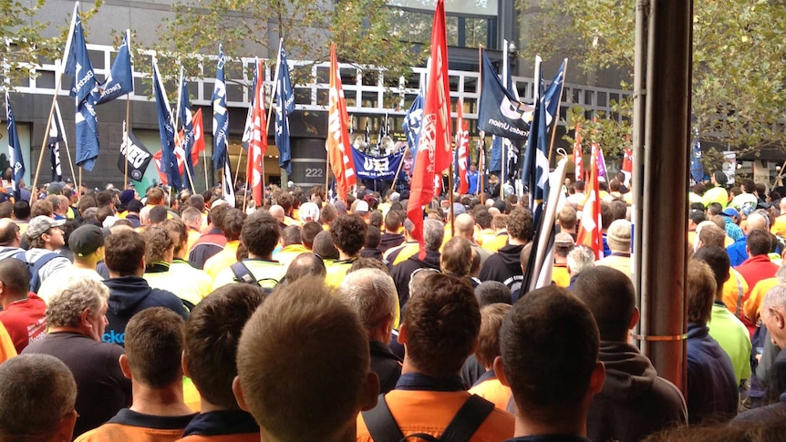 CFMEU members gather for Melbourne protest